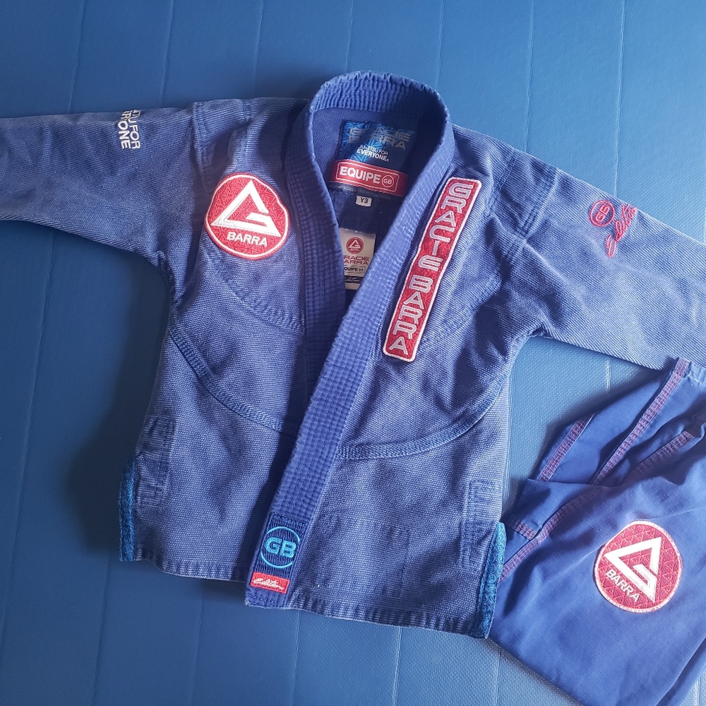 Gracie Barra Blue Youth Gi Kimono |  Jacket Y3 & Pants Y4
